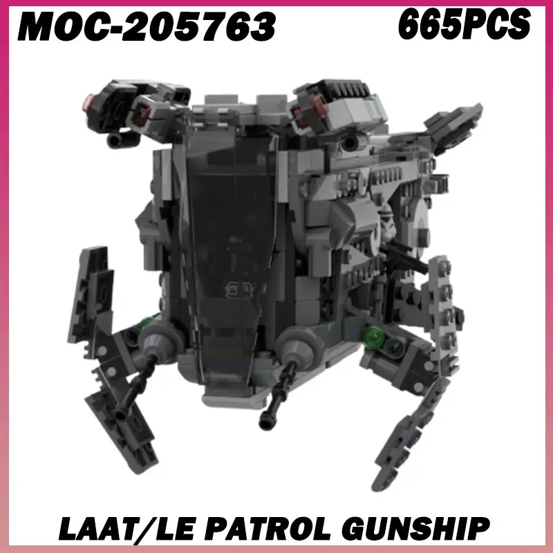 

665PCS MOC-205763 LAAT/le Patrol Gunship Model Building Blocks Bricks DIY Creative Assembly Educational Toys Kid Gift