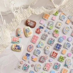 Cute Flower Button Cloth High Quality Nail Stickers Nail Art Decal Design Manicure Tool T-4802