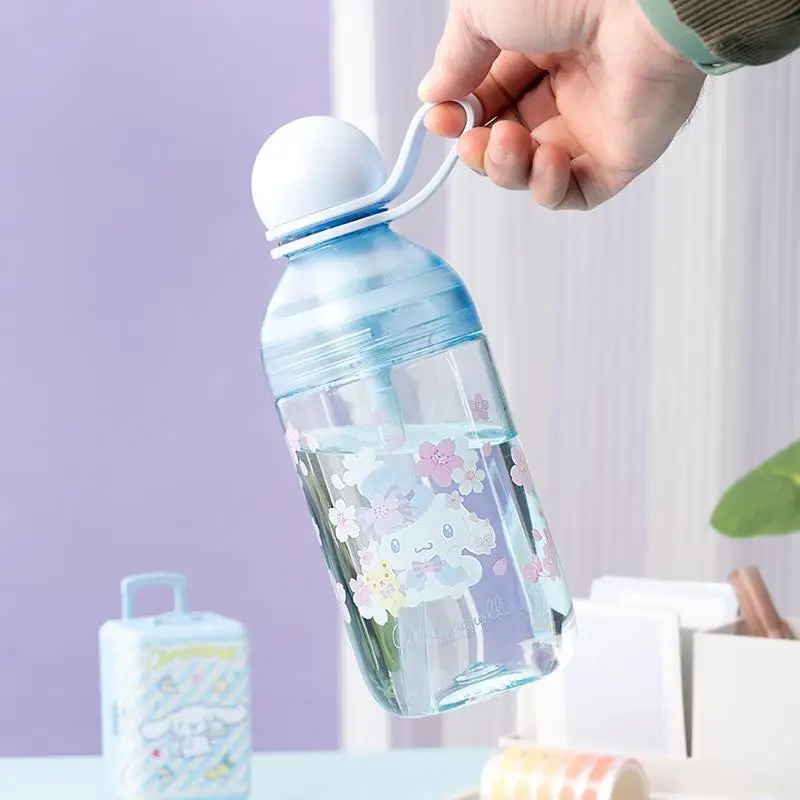 

Kuromi Sanrio Girl cartoon Water cup fruit tea space cup girl flower tea cute student anti-fall plastic cup Kuromi Anime Kawaii