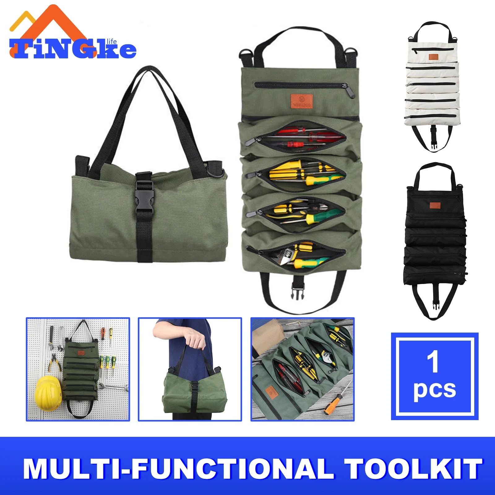 Multi-Functional Tool Bag, Wheeled Large Capacity, Thickened Organizer Tools, Hand ToolKit Wear-Resistant and Waterproof