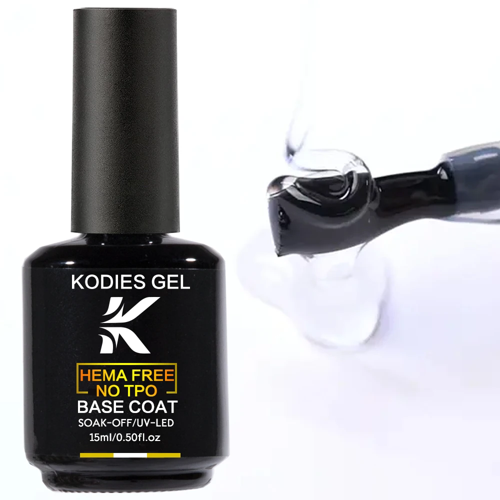 KODIES GEL HEMA TPO libre Base de goma capa Gel Esmalte Vernis Semi permanente UV suministros de uñas barniz de Gel Base de larga duración