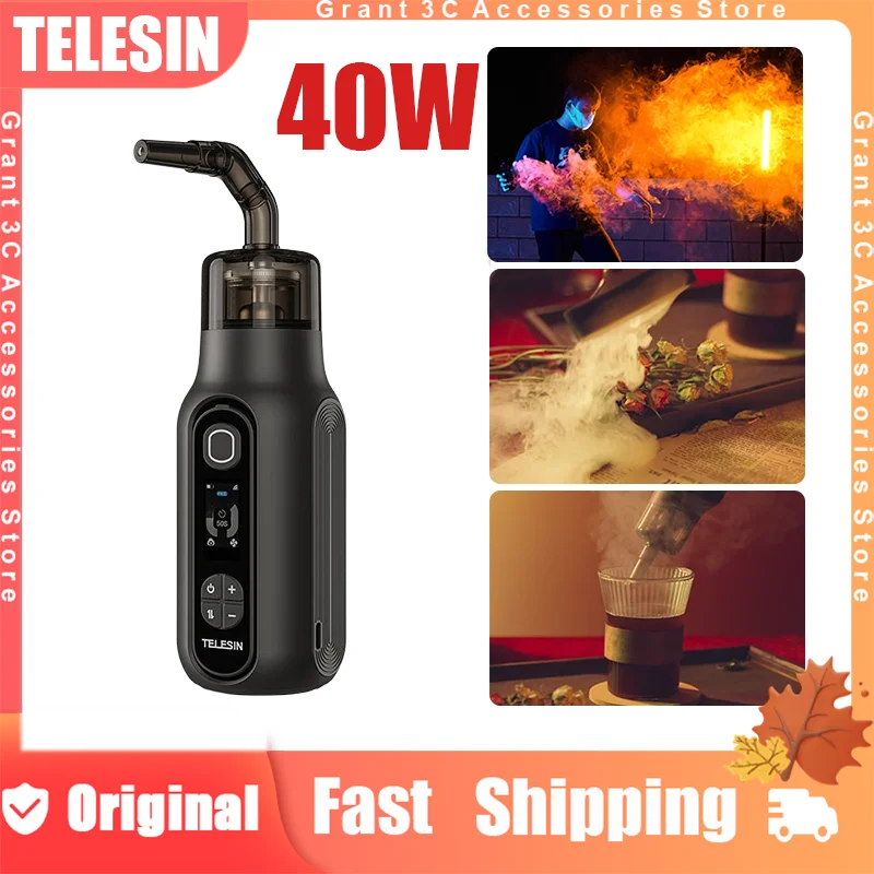 electronic cigarette smoke machine TELESIN 40W Smoke Machine Portable Smoke Maker with Remote Control Fogger  Machines For Video Photography Dry Ice Smoke Effect