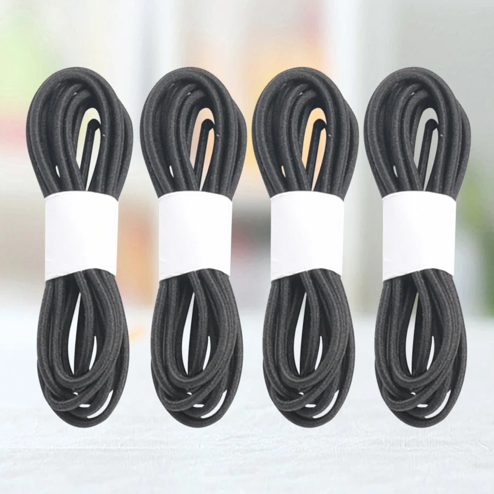 4pcs Black Elastic Bands For A5 Notebooks Heavy Duty Stretchy Nylon Ropes Metal Buckle Replacement Diy Journal