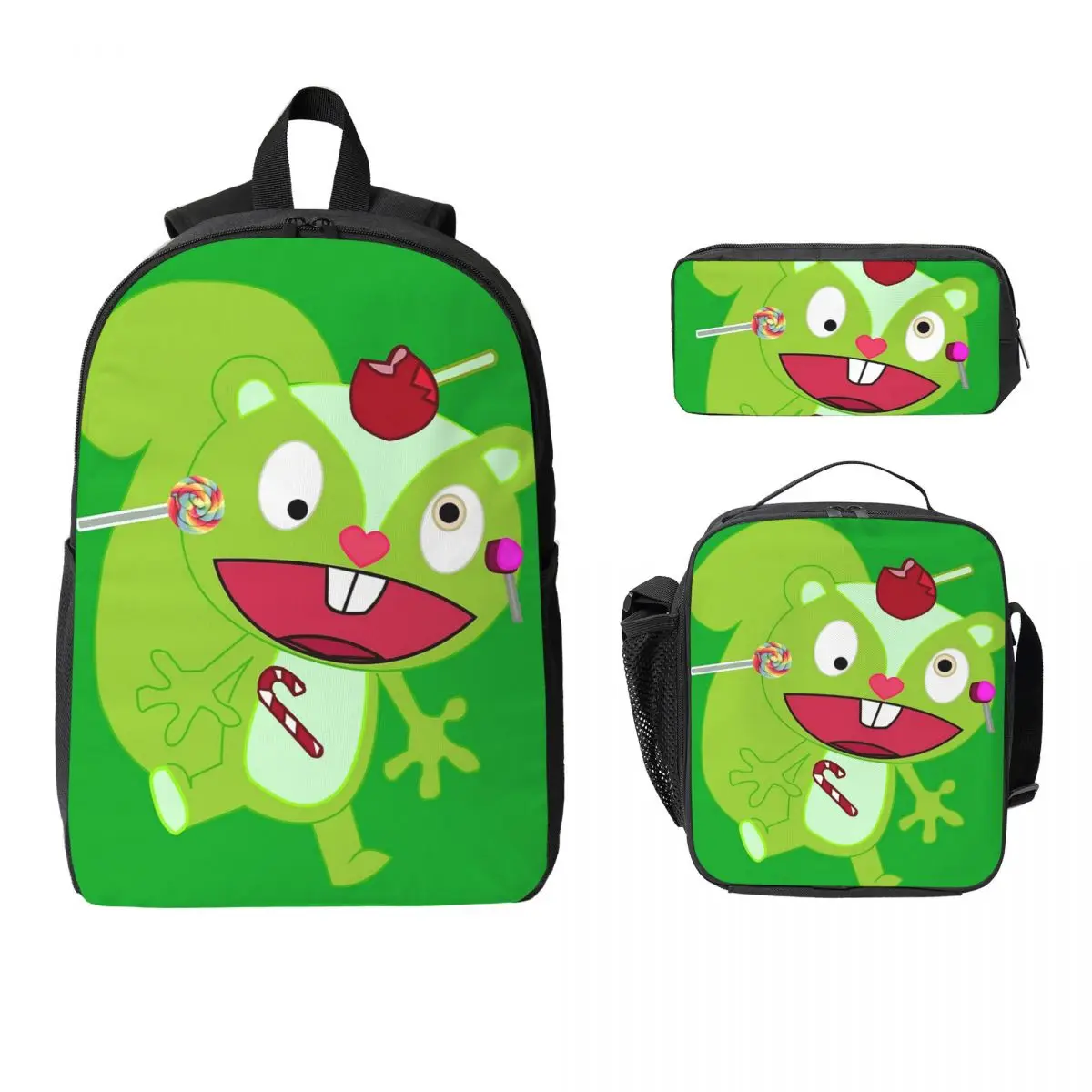 

Nutty - Happy Tree Friends Backpack Student Boy Girl BookBag School Bag Laptop Shoulder Bags 3ps Insulated Lunch Bag Pencil Case