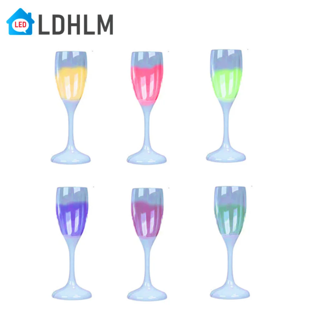 Tasses à boire colorées à LED, fournitures lumineuses clignotantes, tasse à whisky, induction Shoous, décor de cocktail, veilleuse, standard, 6 pièces