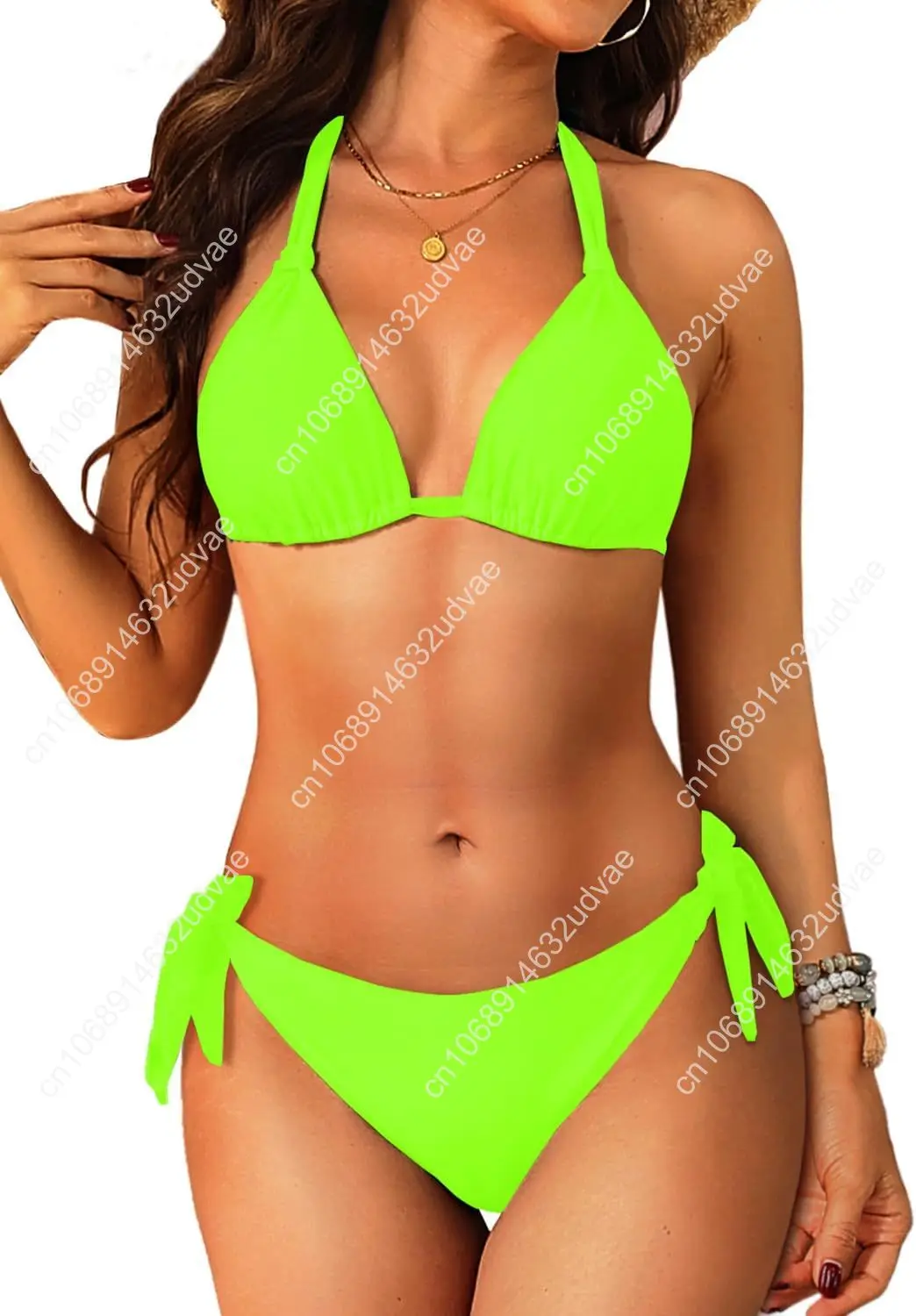Women Halter Bikini Set - Two Piece Triangle Swimsuit Tie Bathing Suit 2025 Cute Swimwear