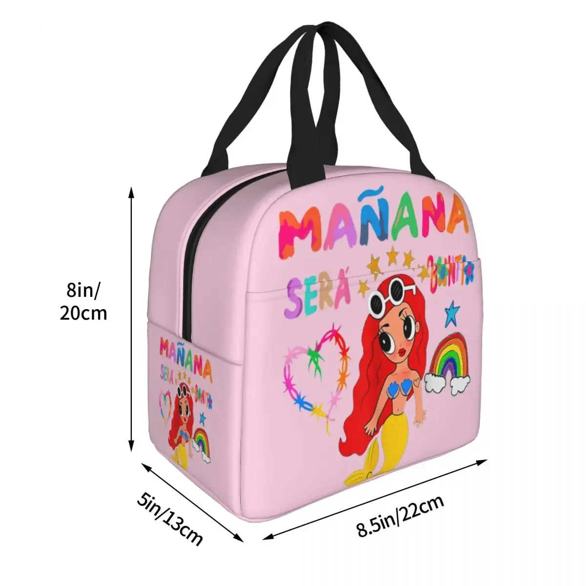 Karol G Manana Sera Bonito Insulated Lunch Bag Large Lunch Container Thermal Bag Tote Lunch Box Beach Outdoor Girl Boy