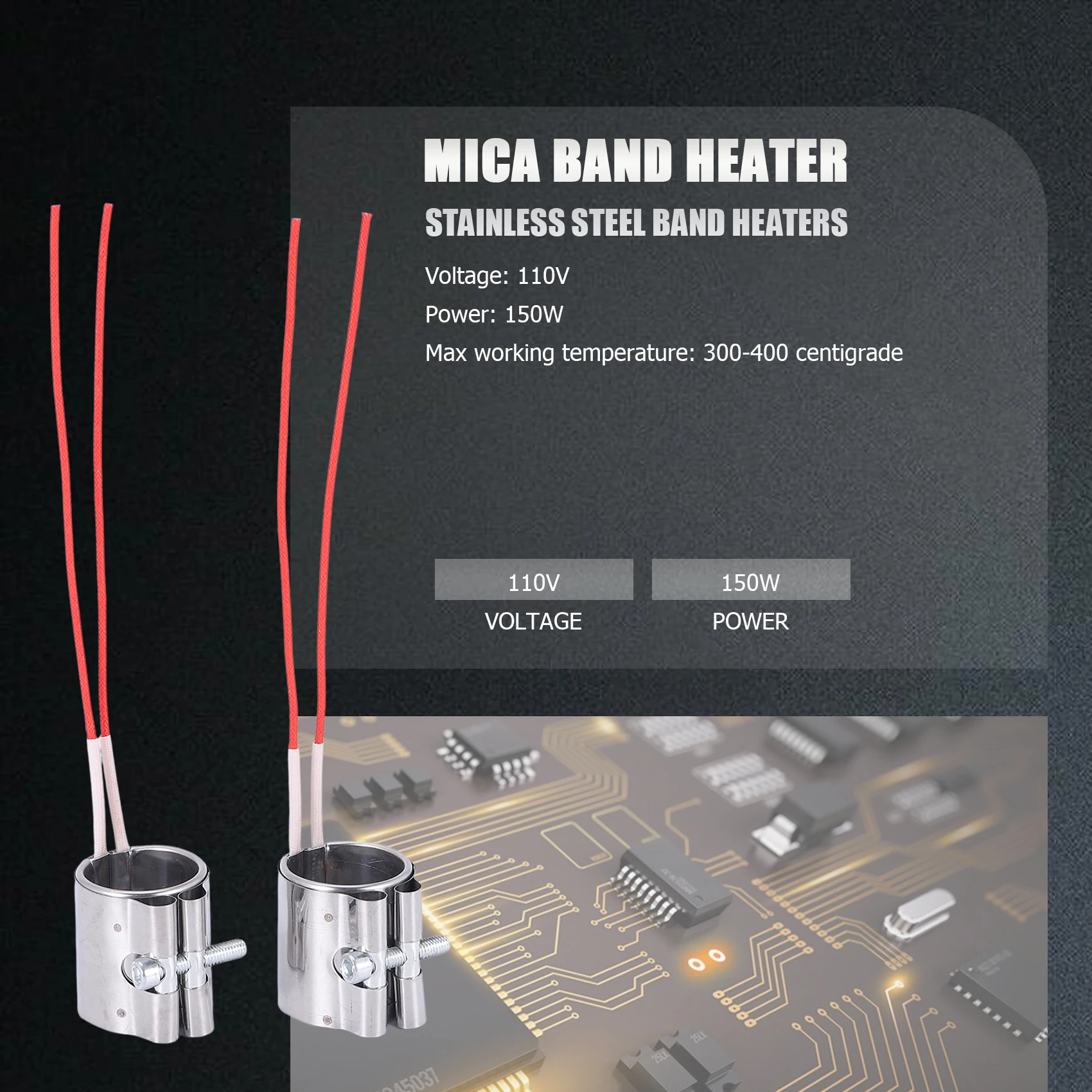 2 قطعة/الوحدة الميكا الفرقة سخان 35X45 مللي متر 110 فولت 150 واط الفولاذ المقاوم للصدأ عناصر التدفئة لآلة حقن البلاستيك