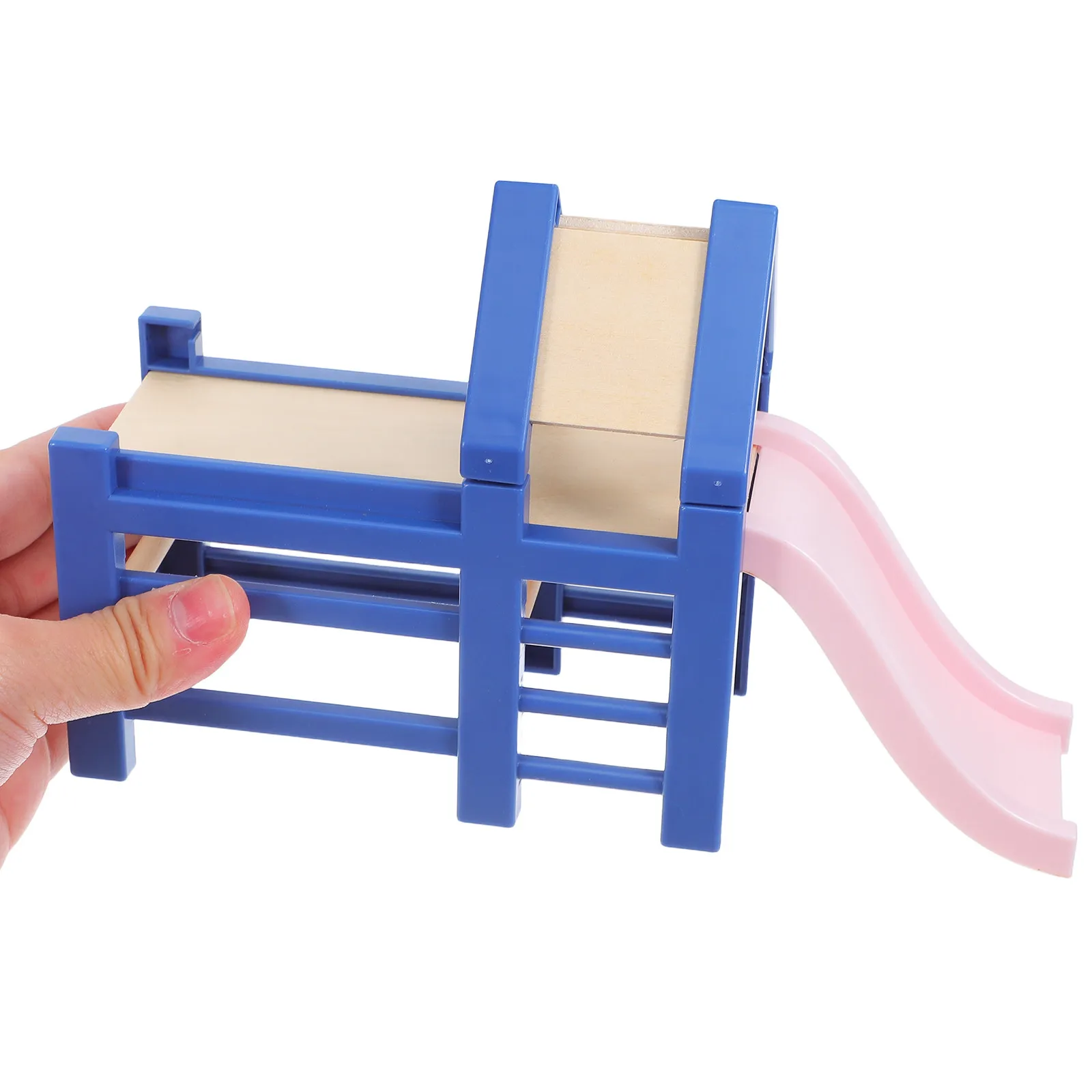 

1Set Miniature Dollhouse Furniture 1:12 Scale Baby Cradle Slide Rocking Horse Stool Mini Nursery Playroom Set Pretend Play