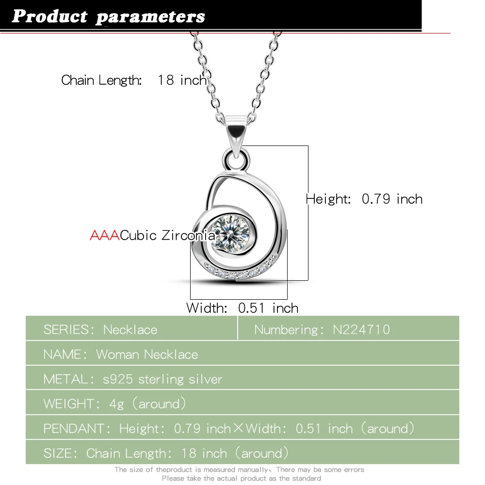 Light Luxurious 925 Sterling Silver Cubic Zircon Pendant Necklace For Women Temperament Small And Fresh Necklace Jewelry Snail