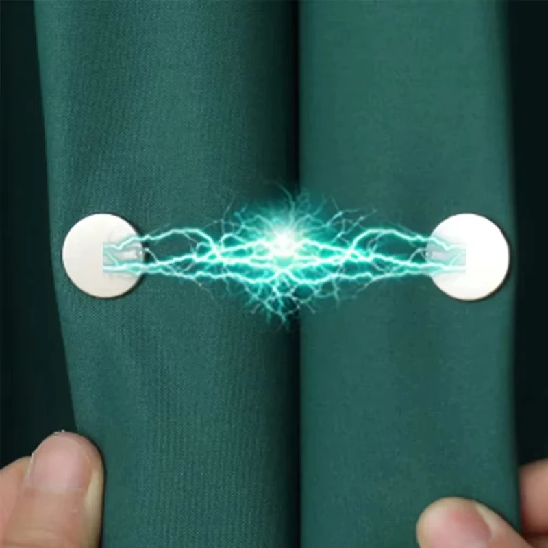 Curtain Magnetic Suction Closure Buckle Nail Free Magnetic Buckle Door Curtain Gap Strong Magnet Pair Suction Buckle Clip Holder - view 3
