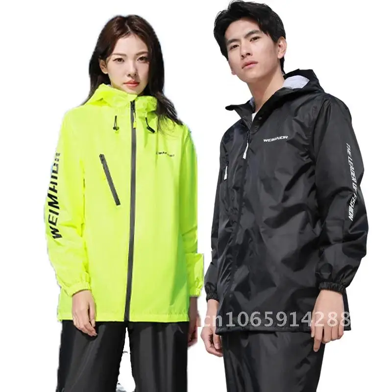 Summer Thin Raincoat Set Men and Wear Waterproof Rain Coat Pant Split Rain Travel Suit Cycling Hiking Women Outdoor Motorcycle