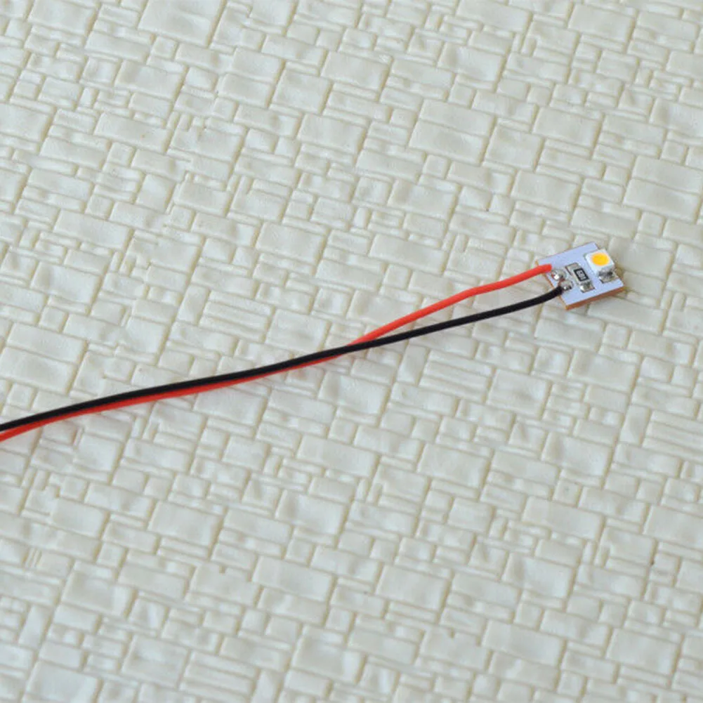 Brand New LED Lights Pre-wired Lamps & Lights Model Parts OO Scale Warm White With Wires 10 Mm X 10 Mm 12 PCS 12V DC