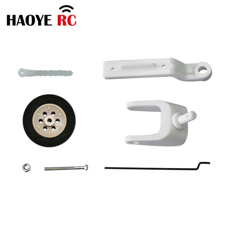 Haoye Mini Steering Tail Wheel Retract/Balsa KT Fixed Wing Aircraft Miniature Steering Tail Wheel Assembly Landing Gear Kit Set