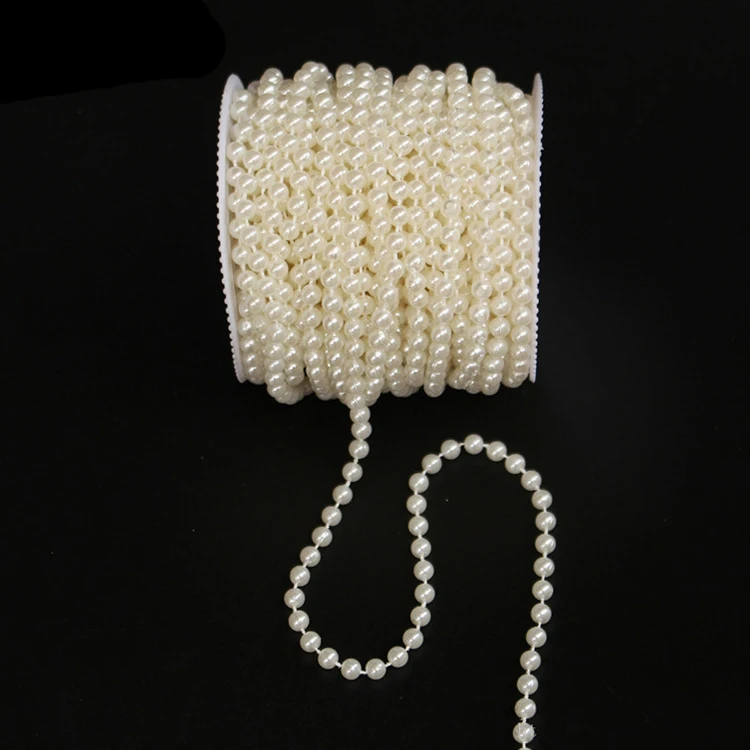 I544 ABS Imitation Pearl Beads 6mm Cotton Thread Beads Wedding Road Guides Curtain Decoration Supplies