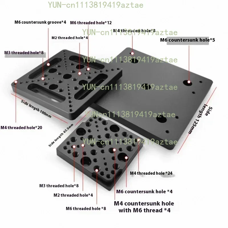 100x100x10 Optical Slide Table M3M4M6 Threaded Hole Adapter Plate ADA-S100 Displacement Slide Table Adapter Plate