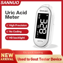 Sannuo Safe UA Pro Uric Acid Meter used to Gout Tester Device Household Uric Acid Monitor NO CODE [Only strips] or [Meter set]