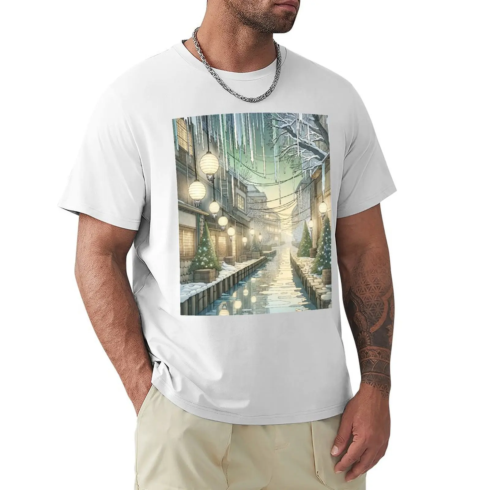 Enchanting Winter Lanterns Evening Glow T-Shirt quick-drying sweat big and tall t shirts for men