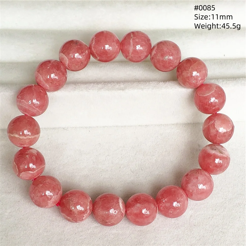

Natural Red Rhodochrosite Bracelet Gemstone Jewelry 10mm Gift Clear Round Beads Stretch Men Women Fashion Jewelry AAAAA