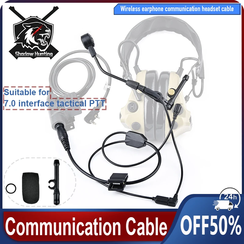 

Tactical WADSN C3 Earphones Communication Talk Headset Cabl Suitable For 7.0 Interface PTT Airsoft Hunting Accessories