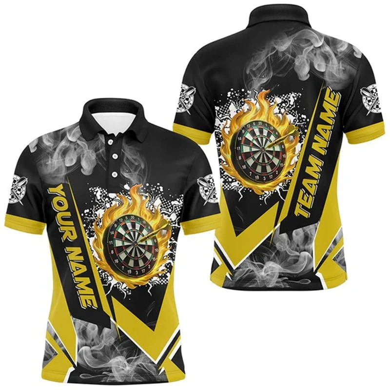 

Trendy Cool Darts Sports Men's Short Sleeve Polo Shirt Free Custom Personalized Team Jerseys Summer Casual Unisex Street Clothes