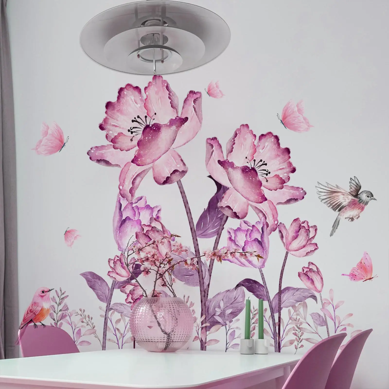 2 قطعة خلفيات PVC حفلة جدار الفن الديكورات الحضانة زهرة الجدار ملصق الشارات