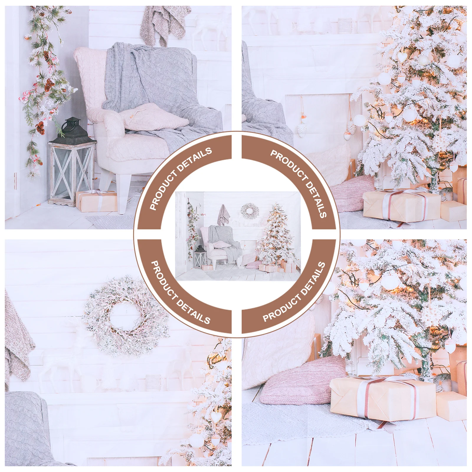 

Stylish Christmas Backdrop Decor for Professional Photography Personal Use Festive Party Theme Reusable Wrinkle Free Lightweight