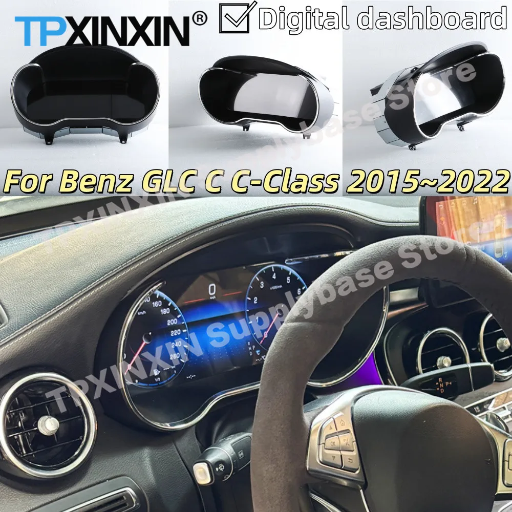 Linux 12.3Inch Screen For Mercedes-Benz GLC C C-Class 2015~2022 Car Digital Cluster LCD Dashboard Instrument Panel Plug and Play