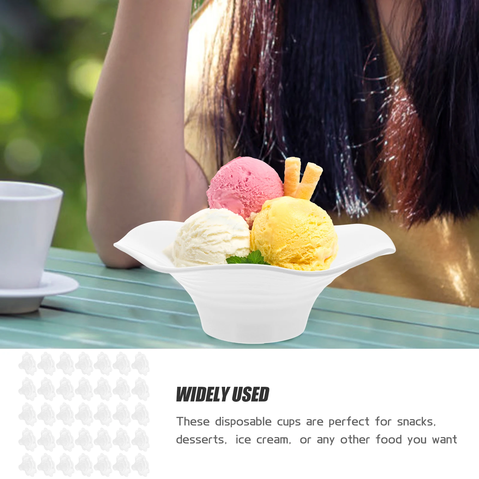 

50pcs Disposable Ice Cream Containers Dessert Storage Cups Smoothie Holders Plastic Cups For Ice Storage