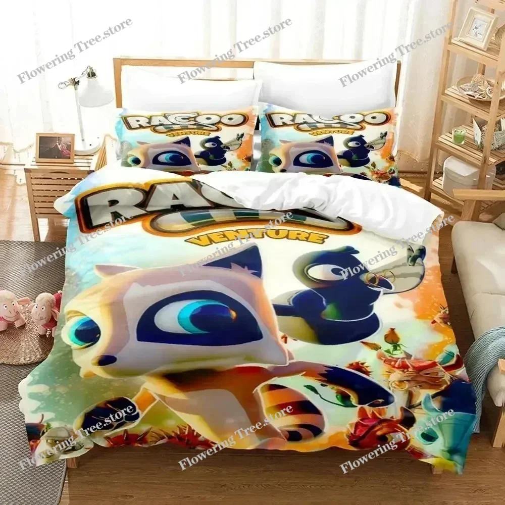 

3D Print Cartoon Game Raccoo Venture Bedding Set Duvet Cover Bed Set Quilt Cover Pillowcase king Queen Size Boys Adult Bedding