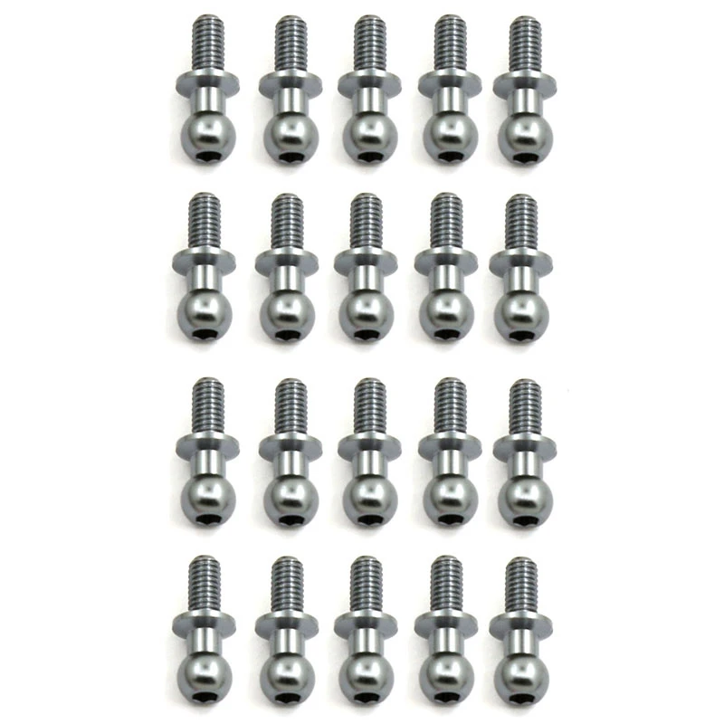 20Pcs M3 Metal Hex Ball Head Screws For Tamiya TT01 TT02 Sakura D5 1/10 RC Drift Car Spare Parts Universal,Silver