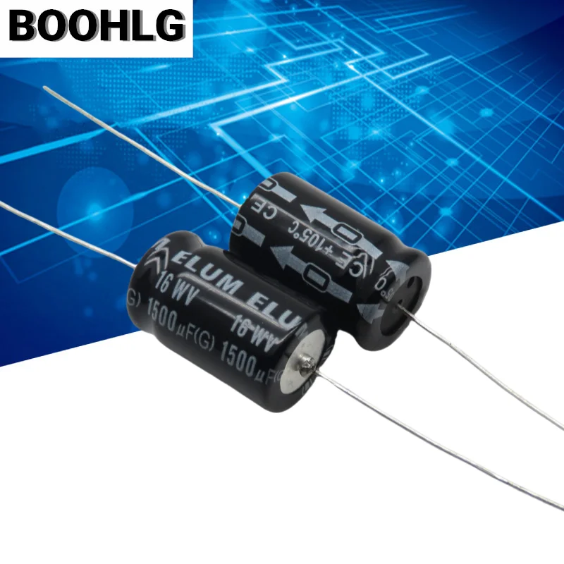 

10PCS audio axial horizontal electrolytic capacitor for fever tube machine 16V 1500UF 1500UF 16V 13X21