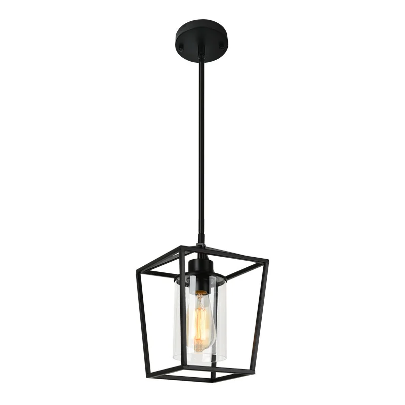 

Vintage Iron Cage Pendant Lights Indoor Lighting Retro Black Light Fixture Pendant Lamps For Living Room Kitchen Lamp Farmhouse