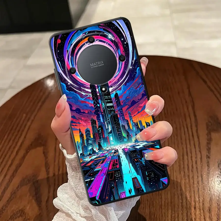 SCI-FI City Soft Back Phone Cover Case for Honor 90 Lite X8 70 X9 X9c X7 8X X9a X7a