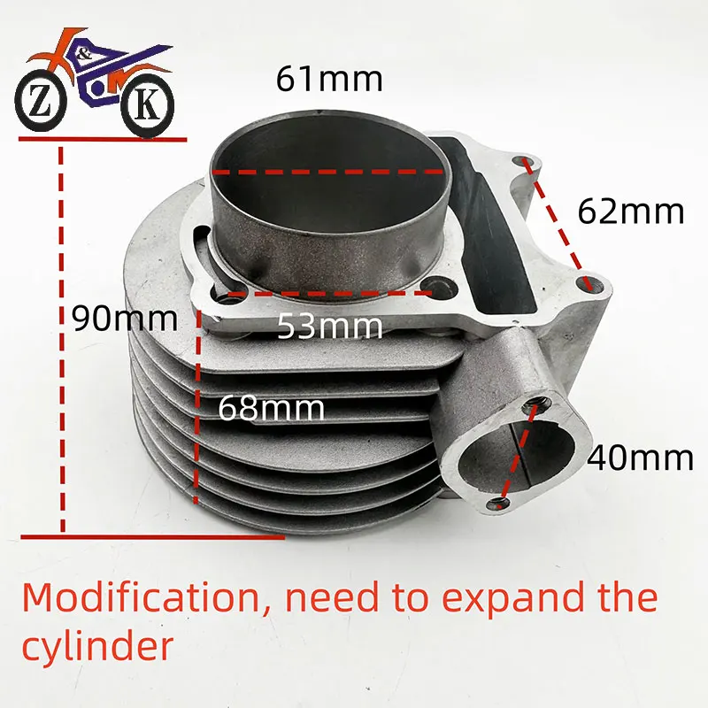 GY6 170cc 61mm Big Bore Cylinder Kit With Piston Ring Pin For 4 Strokes 152QMI 157QMJ Engine Scooter ATV Go Kart