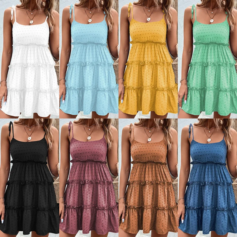 

Spring Summer Women's Sexy Solid - color Strapless Dress in Euro - American Style