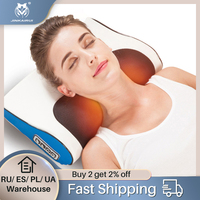 Infrared Heating Neck Shoulder Back Body multifunctional  Massage Pillow Shiatsu Massager Device Cervical healthy Massageador