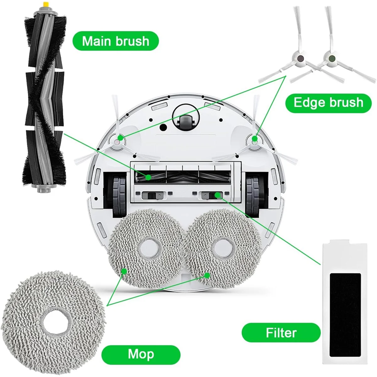 Per Deebot T20 Omni Robot aspirapolvere spazzole laterali principali filtri HEPA Mop panno sacchetti per la polvere parti di ricambio