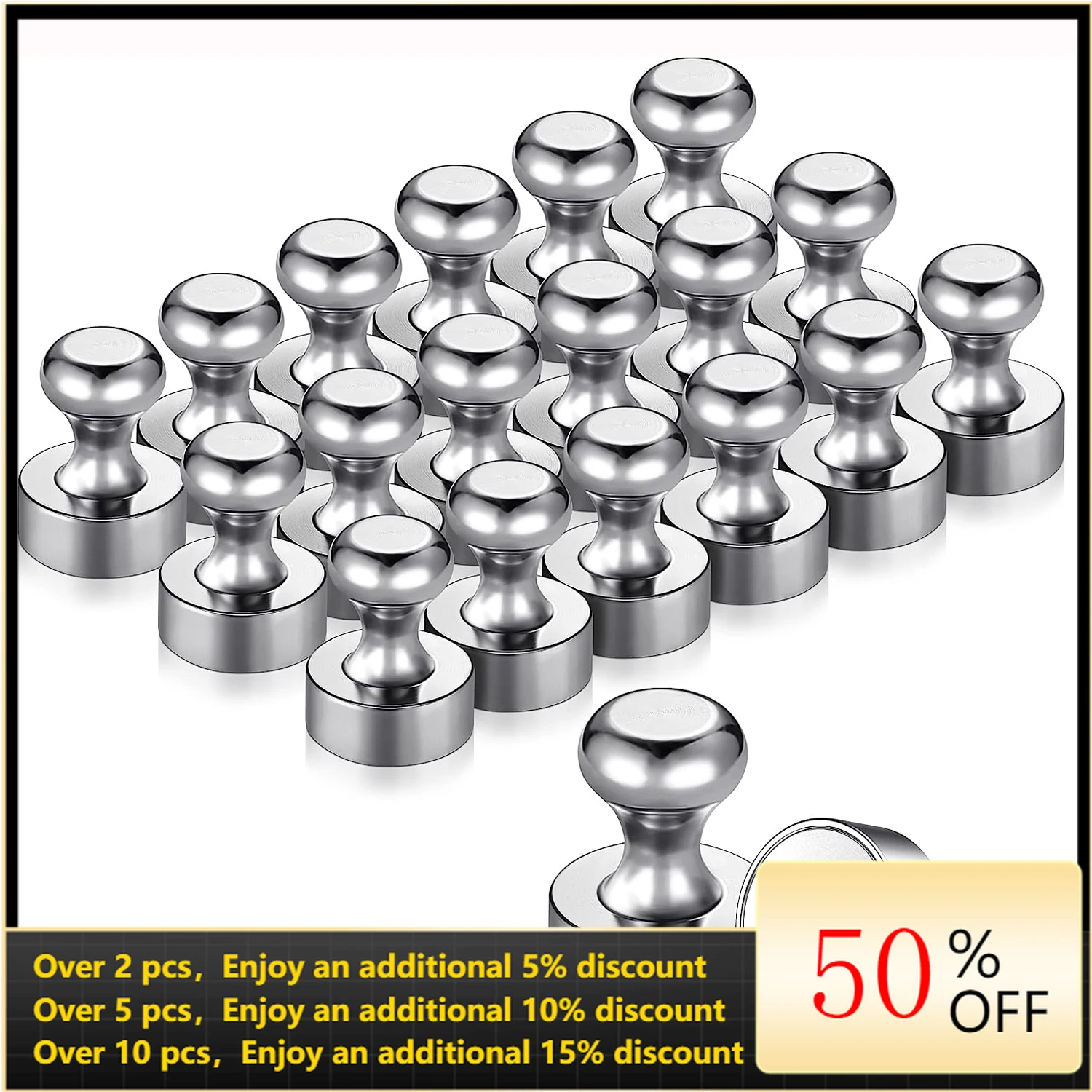 5/10 PCS Super Strong Neodymium Magnet Push Sucker Thumbtack Durable Steel Magnetic Pushpins Pin for Refrigerator Whiteboard