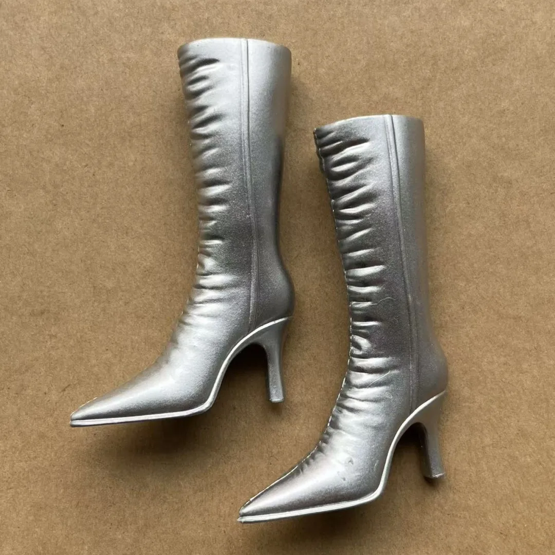 Scarpe Classiche per Bambole da Ballo 2001 con Tacco Spesso, Collezione Rara, Stivali e Sandali per Bambole, Marrone, Nero, Rosso, Argento, Beige, Decorazioni per Bambole