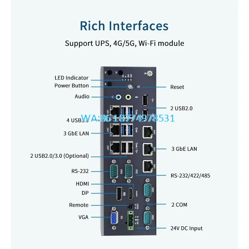 Wmwmnu for I5-10400 I5-11400 H470 Embedded Computer Industrial Fanless PC 6LAN 6USB3.0 2USB2.0 WiFi Control In Stock