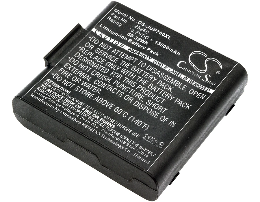 CS Replacement Battery for Sokkia,Juniper SHC5000 PN:25260 13600mAh / 50.32Wh