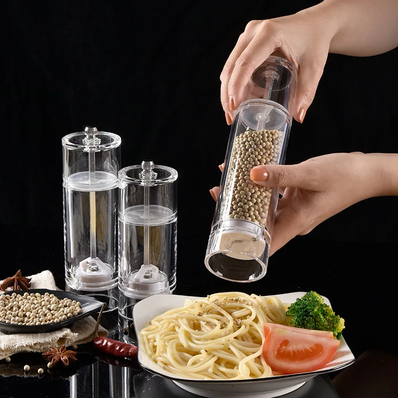 Acrylic Salt And Pepper Grinder Manual Pepper Mill Multi-purpose Grain Mills Seasoning Spice Grinder Kitchen Tools