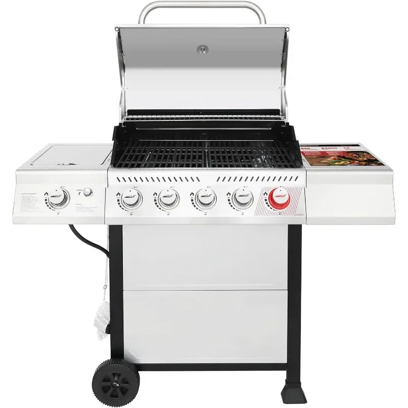 Royal Gourmet GA5401T 5-Burner BBQ Propane Grill with Sear Burner and Side Burner, Stainless Steel Barbecue Gas Grill