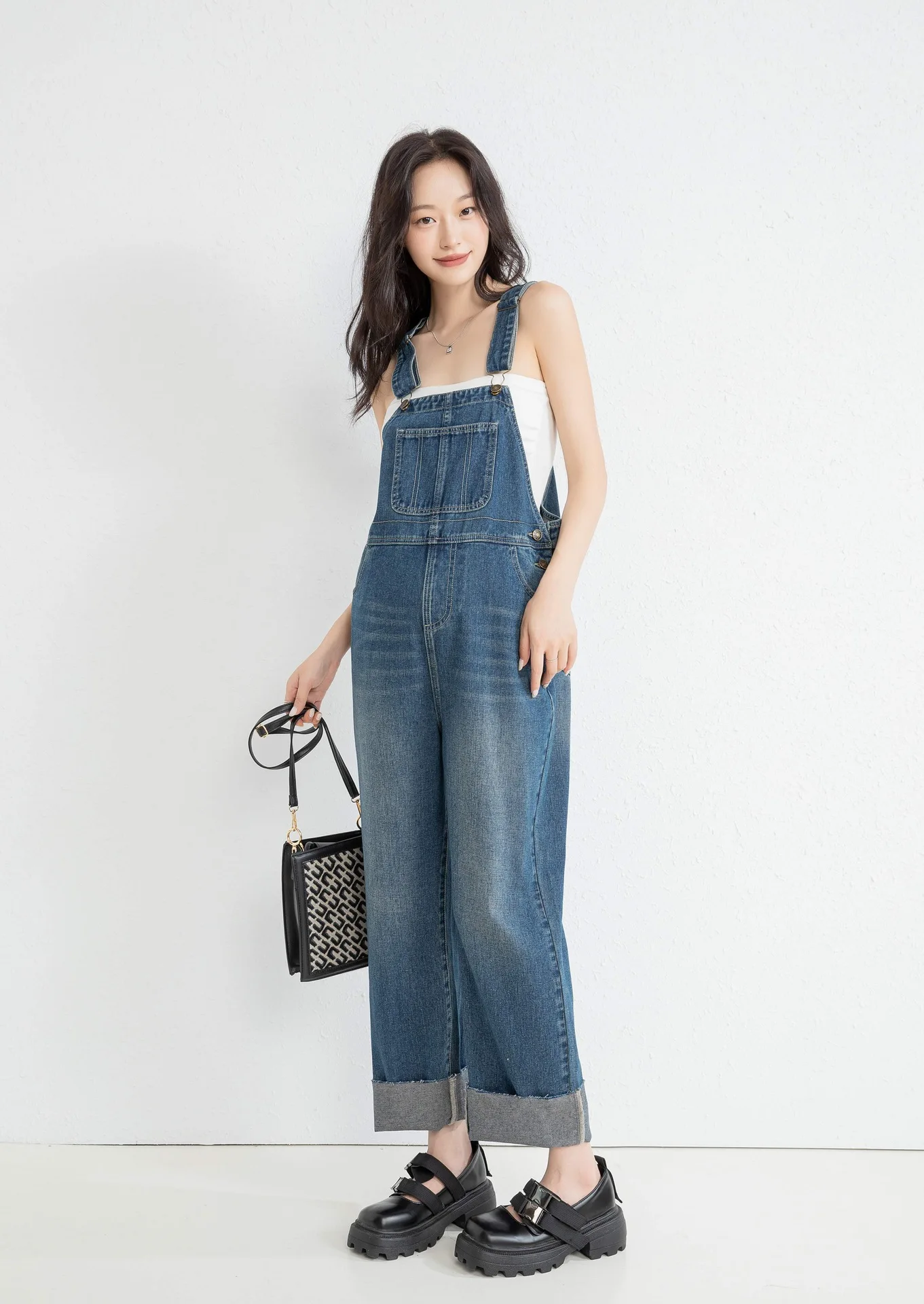 1163# Wide Leg Loose Straight Denim Maternity Bib Jeans Casual Jumpsuits Clothes for Pregnant Women Pregnancy Overalls Trousers