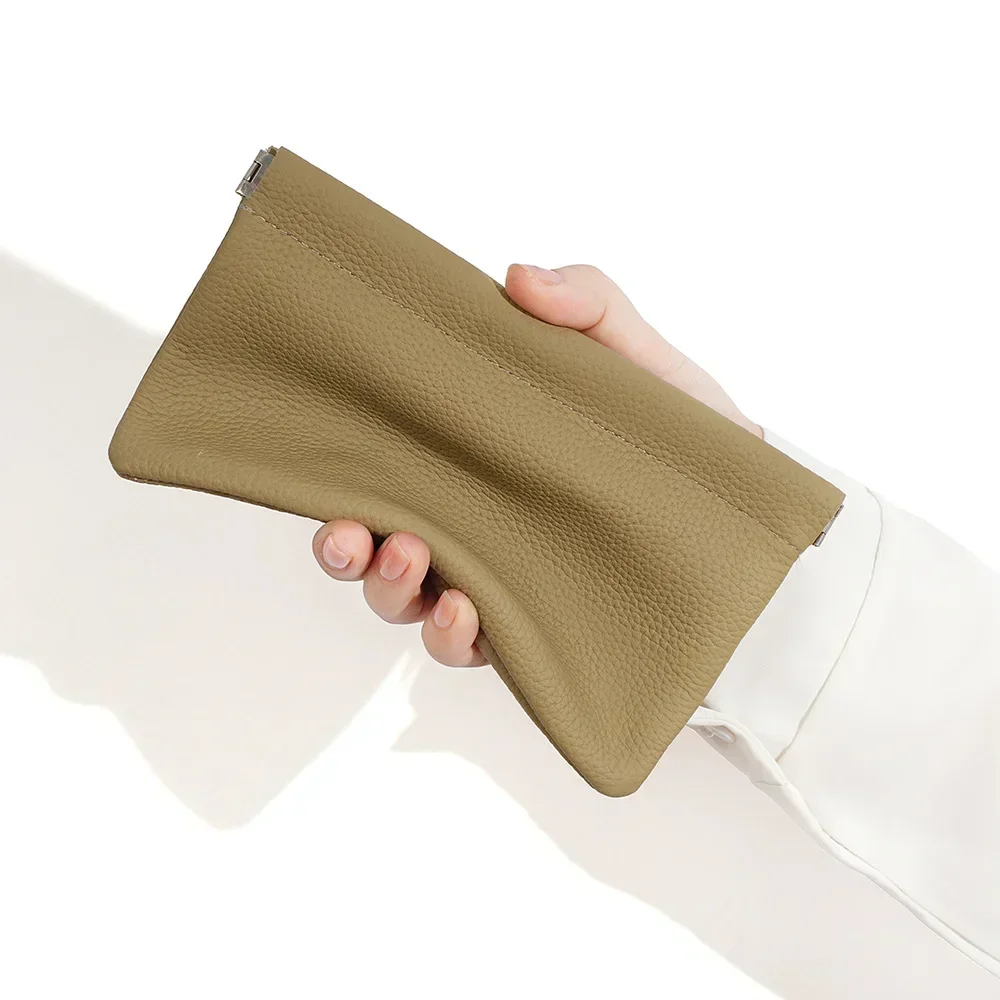 Minimalist Portable Fashion Wallet Clutch Bags for Women Ultra Thin Fashion Cosmetic Case Coin Wallet Pu Leather Cell Phone Bag