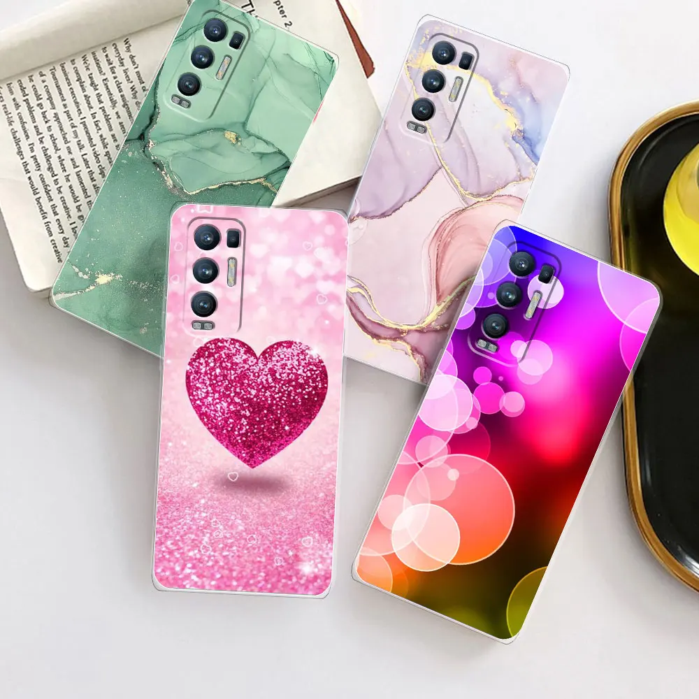 For OPPO Find X3 Neo Case 6.55\'\' Cover For OPPO Find X3 Neo Marble Soft Clear Silicone Phone Case Find X3 X3Neo CPH2207 Fundas