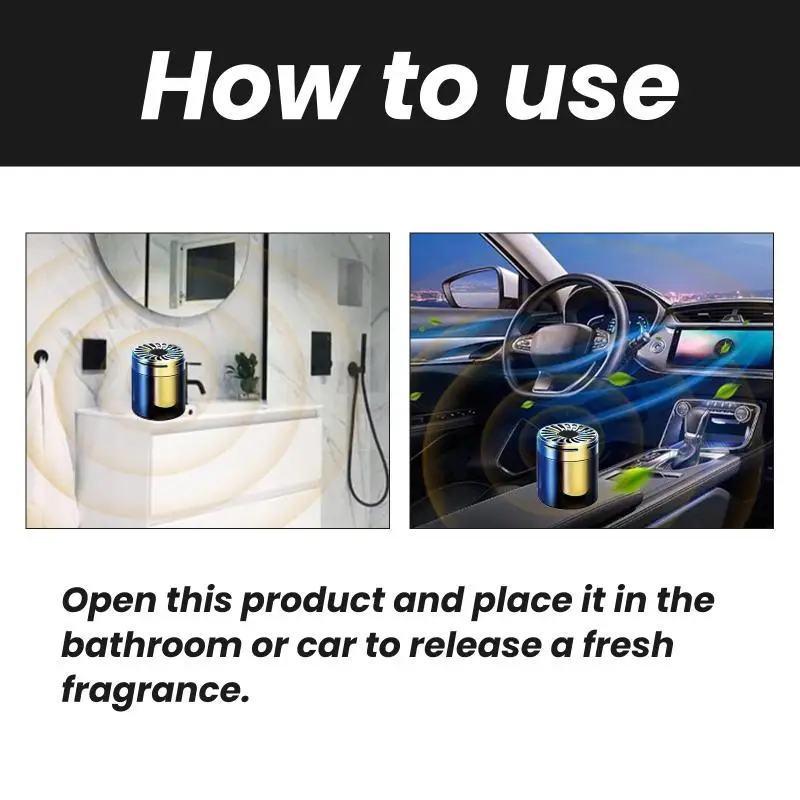 

Portable air purifier for bathrooms, cars, bathrooms, bedrooms, and bedrooms; deodorizing and fragrant decorative items.