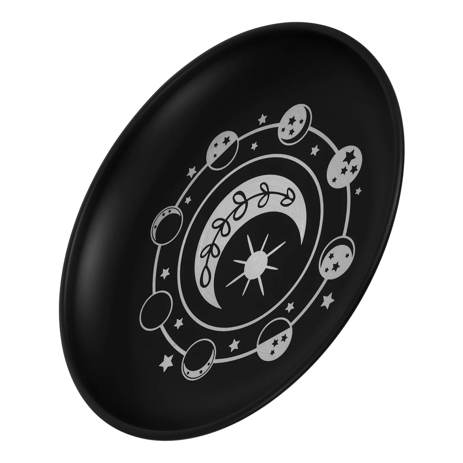 

Metal Candlestick Decorative Tray Stainless Steel Plate Black Home Accessories Round Shape Practical Altar Holder Ritual