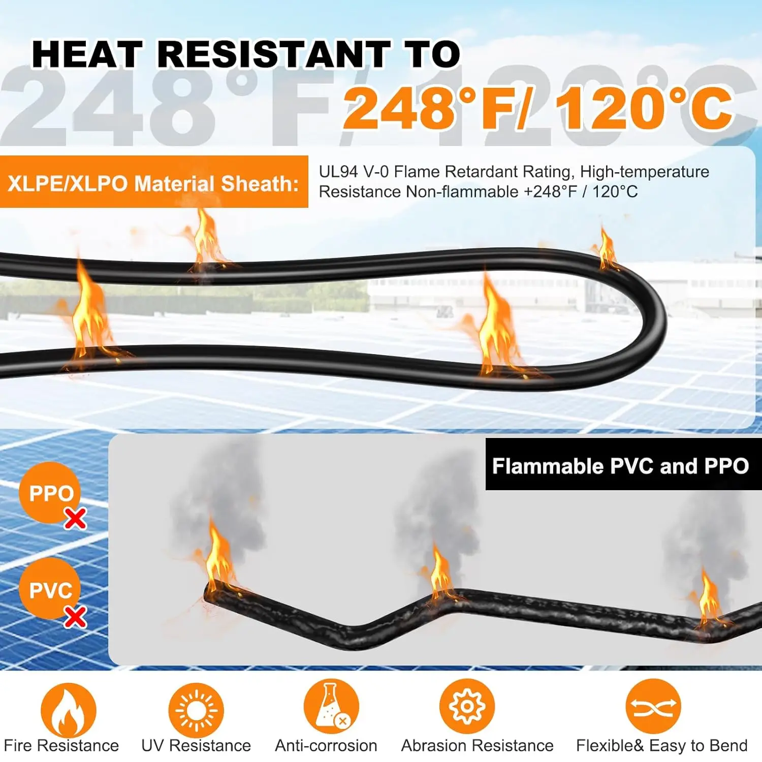 PowMr 100M 4/6mm2 كابل كهروضوئي سلك الطاقة الشمسية 10/11AWG للاتصال الكهروضوئي الأسود والأحمر لوحة طاقة شمسية تمديد كابل الأسلاك النحاسية #3
